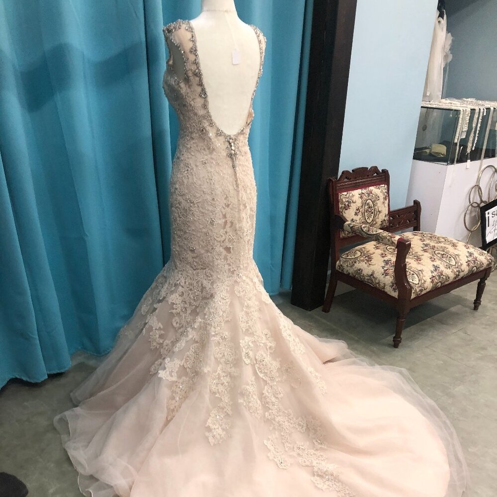 NEW BACKLESS Sexy Prom Dress, BLING Rosegold trumpet Mermaid Fit & Flare Rg$4999
